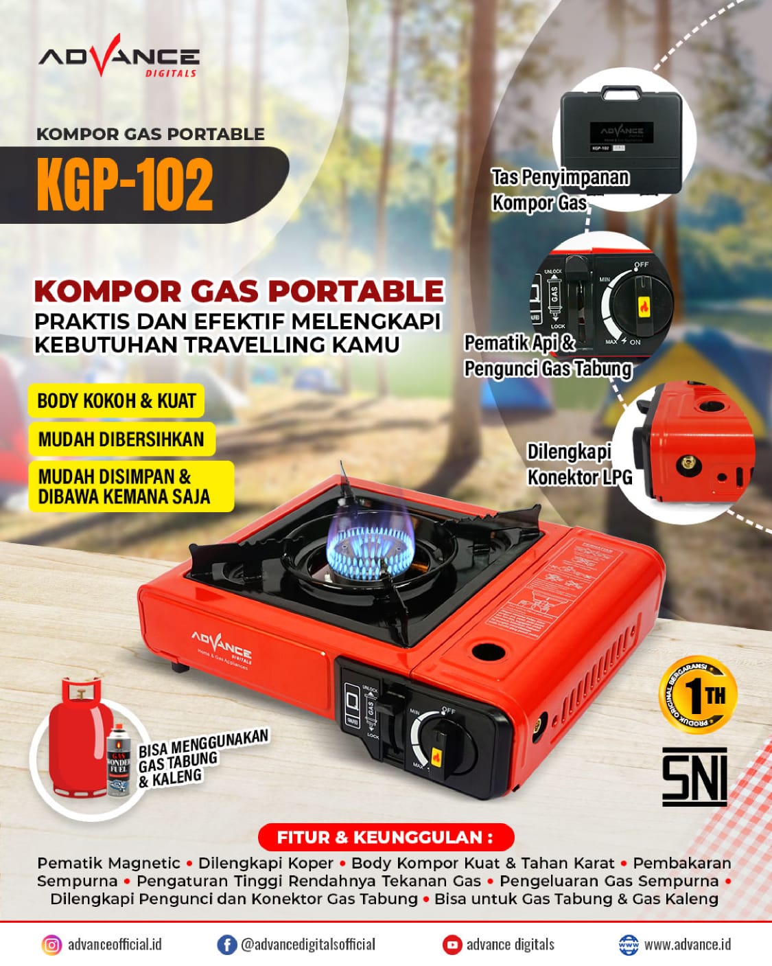 ADVANCE KGP102 KOMPOR PORTABLE - Hiro Electronics